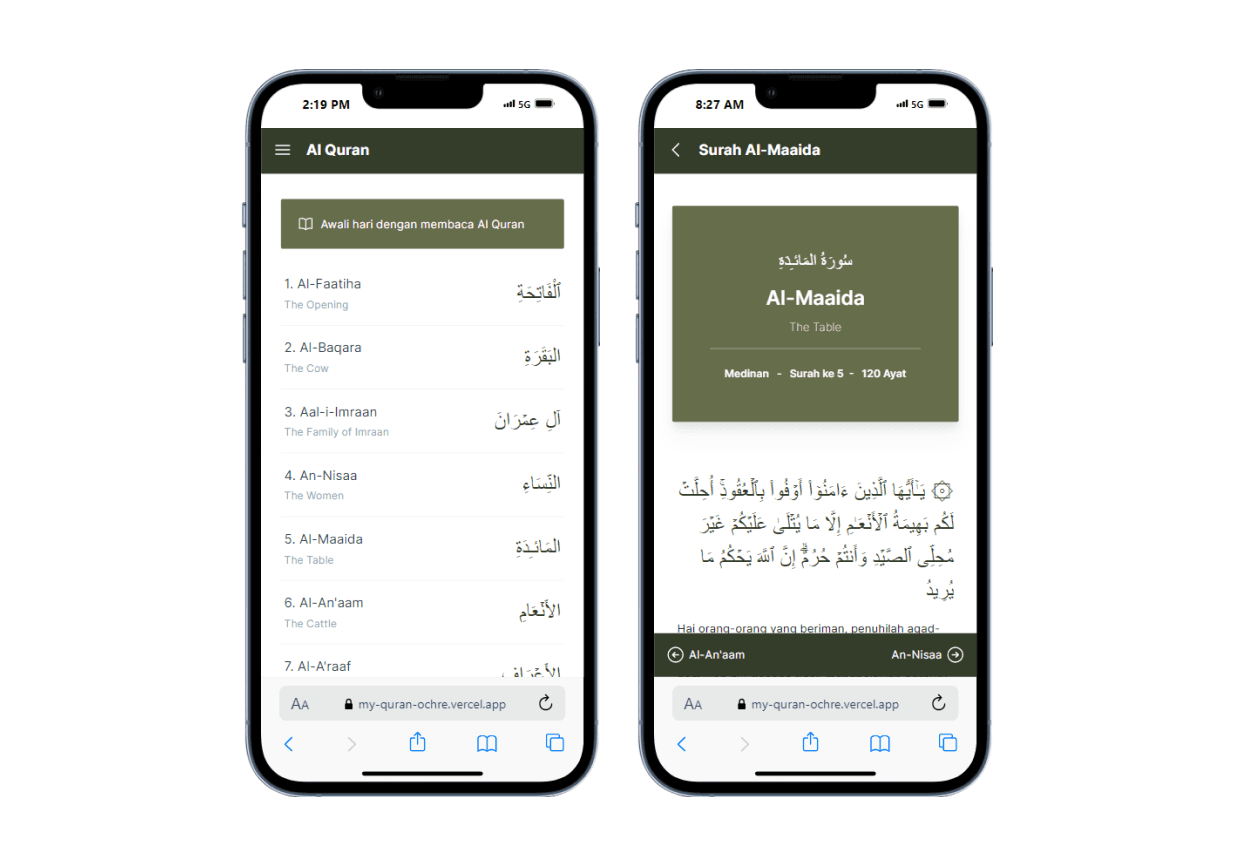 Alquran Web Application