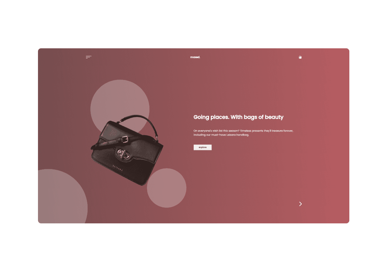 Landing Page Bag Shopping